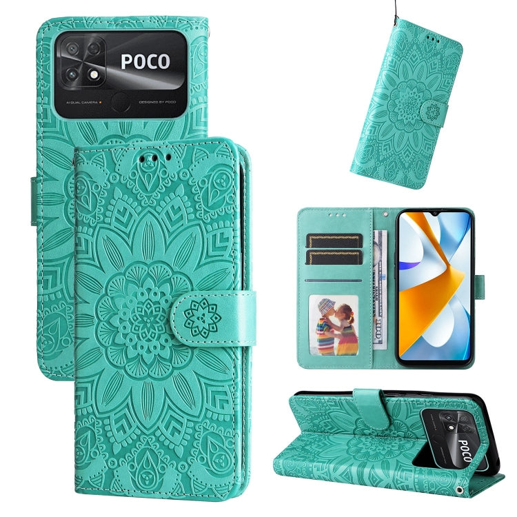 Embossed Sunflower Leather Phone Case, For vivo Y02s, For vivo Y75 4G / S10e, For vivo Y77 5G, For Xiaomi Poco C40, For Xiaomi Poco M4 5G