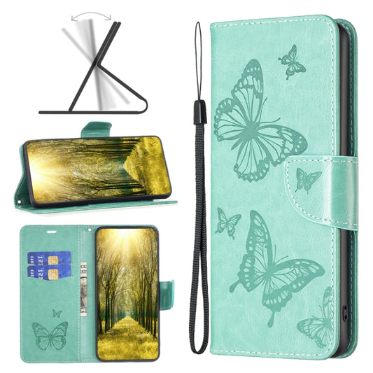 Two Butterflies Embossing Leather Phone Case