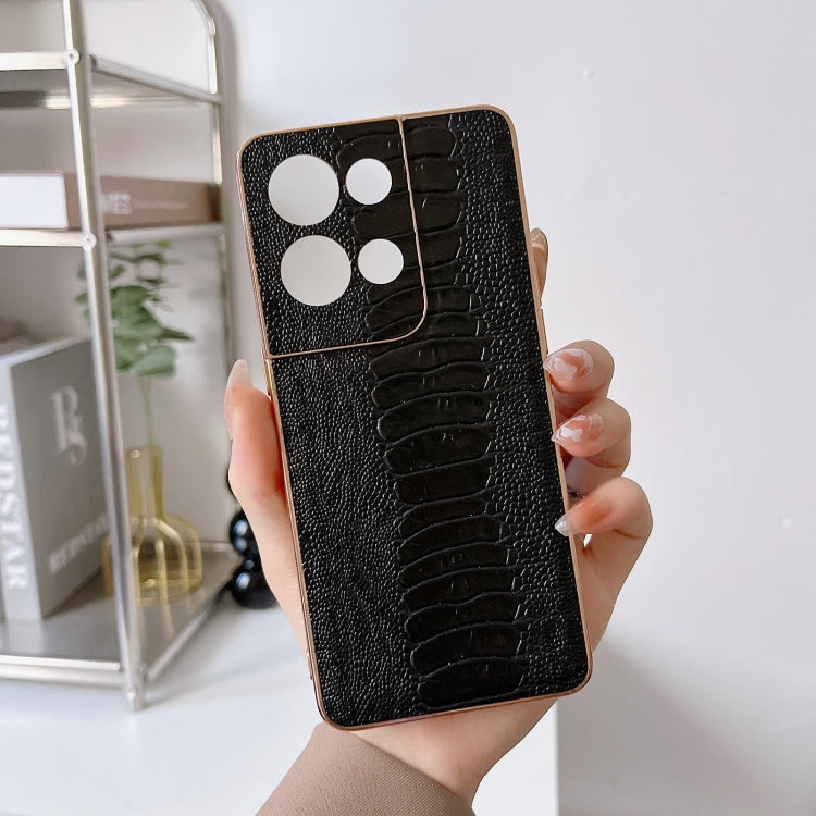 Genuine Leather Weilai Series Nano Plating Phone Case, For OPPO Reno8, For OPPO Reno8 Pro, For Huawei P50 Pocket