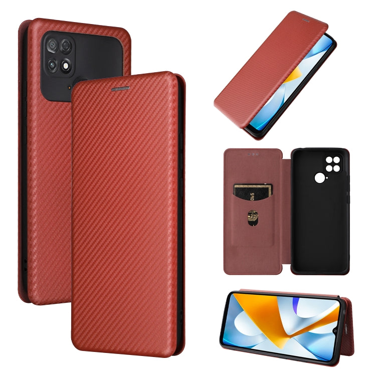 Carbon Fiber Texture Leather Phone Case, For Xiaomi Poco C40, For Xiaomi Poco M5 4G, For ZTE Axon 40 Pro