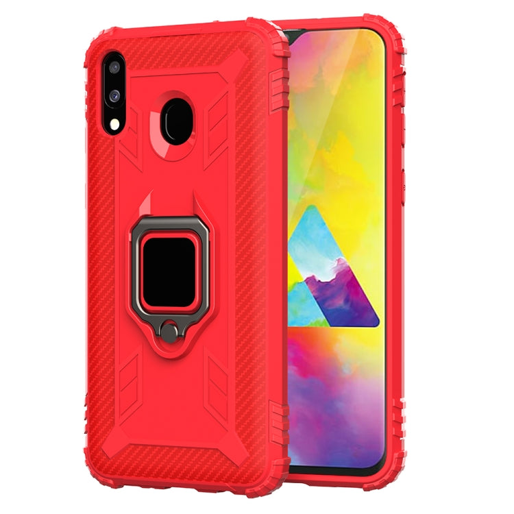 Carbon Fiber Protective Case with 360 Degree Rotating Ring Holder, For OnePlus 7T, For Galaxy M20, For OPPO A5(2020), For OPPO A9(2020) /  A11X, For OPPO Realme X2, For OPPO Realme 5S, For Xiaomi Redmi 8A / 8A Dual, For Huawei Nova 5i / P20 Lite(2019)