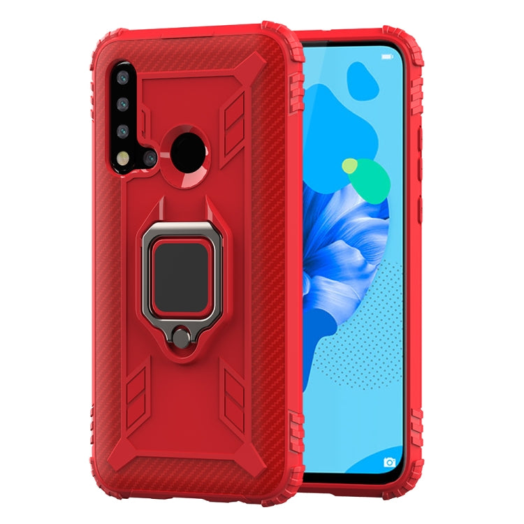 Carbon Fiber Protective Case with 360 Degree Rotating Ring Holder, For OnePlus 7T, For Galaxy M20, For OPPO A5(2020), For OPPO A9(2020) /  A11X, For OPPO Realme X2, For OPPO Realme 5S, For Xiaomi Redmi 8A / 8A Dual, For Huawei Nova 5i / P20 Lite(2019)