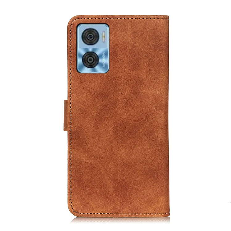 KHAZNEH Retro Texture Leather Phone Case, For Motorola Moto E22 4G/E22i