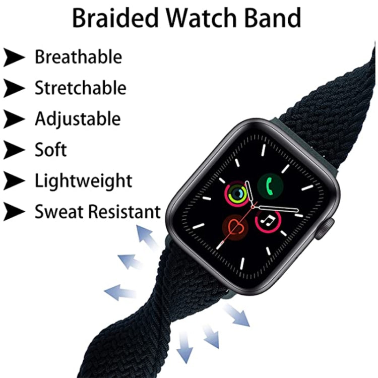 Buckle Nylon Braided Watch Band, For Apple Watch Series 8&amp;7 41mm / SE 2&amp;6&amp;SE&amp;5&amp;4 40mm / 3&amp;2&amp;1 38mm