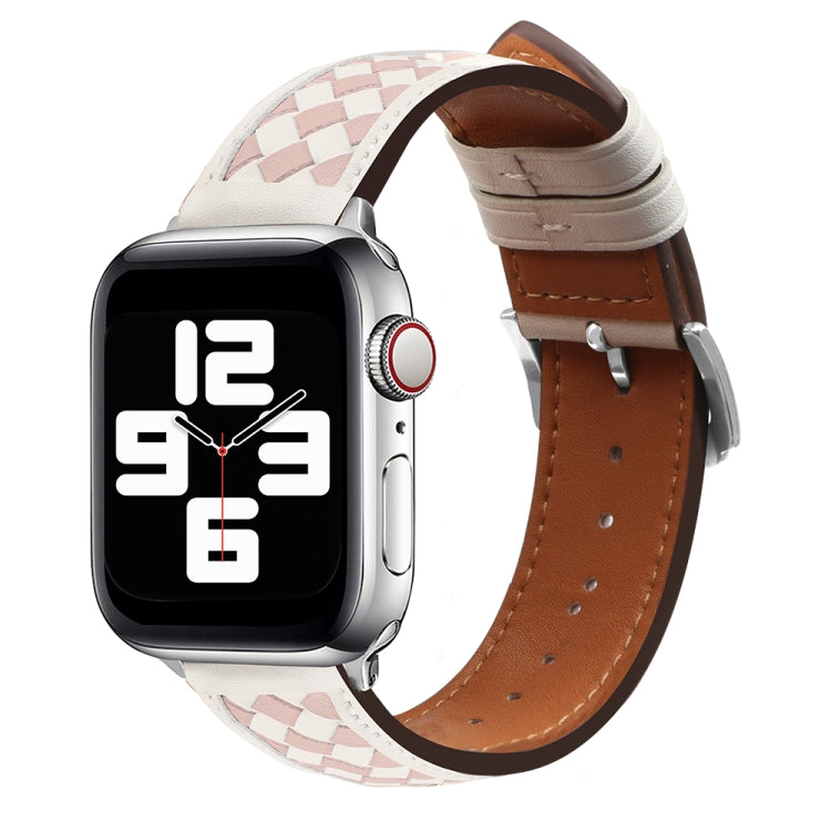 Braided Genuine Leather Watch Band, For Apple Watch Ultra 49mm / Series 8&7 45mm / SE 2&6&SE&5&4 44mm / 3&2&1 42mm, For Apple Watch Series 8&7 41mm / SE 2&6&SE&5&4 40mm / 3&2&1 38mm