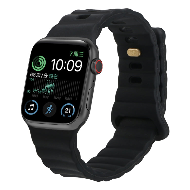 Reverse Buckle Silicone Watch Band, For Apple Watch Ultra 49mm / Series 8&7 45mm / SE 2&6&SE&5&4 44mm / 3&2&1 42mm, For Apple Watch Series 8&7 41mm / SE 2&6&SE&5&4 40mm / 3&2&1 38mm