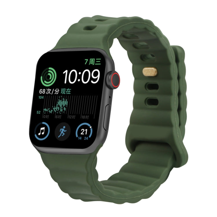 Reverse Buckle Silicone Watch Band, For Apple Watch Ultra 49mm / Series 8&7 45mm / SE 2&6&SE&5&4 44mm / 3&2&1 42mm, For Apple Watch Series 8&7 41mm / SE 2&6&SE&5&4 40mm / 3&2&1 38mm