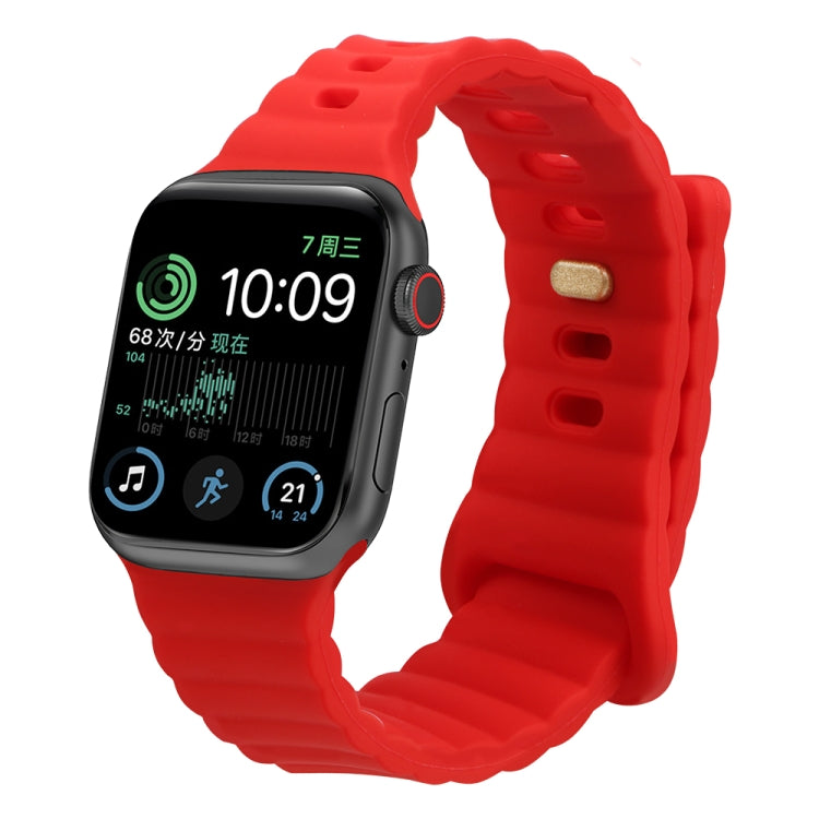 Reverse Buckle Silicone Watch Band, For Apple Watch Ultra 49mm / Series 8&7 45mm / SE 2&6&SE&5&4 44mm / 3&2&1 42mm, For Apple Watch Series 8&7 41mm / SE 2&6&SE&5&4 40mm / 3&2&1 38mm