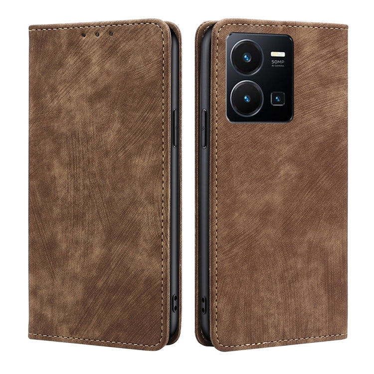 RFID Anti-theft Brush Magnetic Leather Phone Case