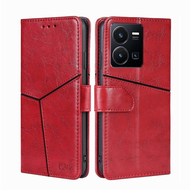 Geometric Stitching Leather Phone Case