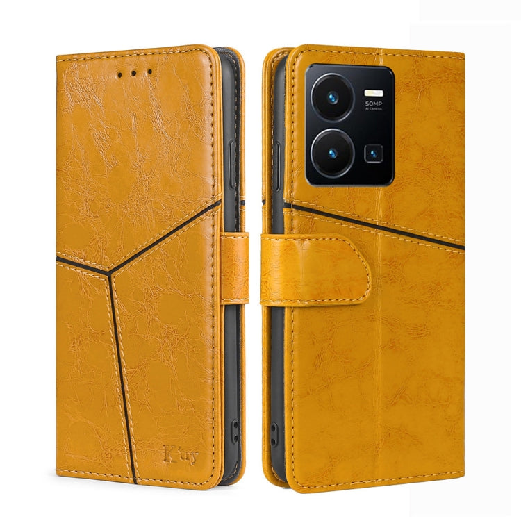 Geometric Stitching Leather Phone Case