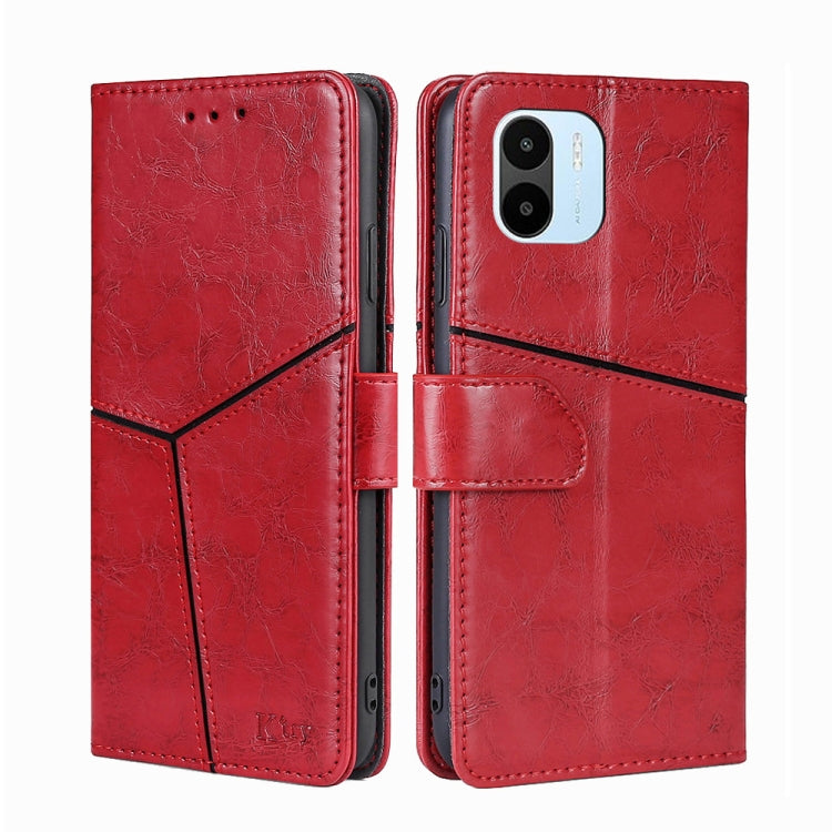 Geometric Stitching Leather Phone Case