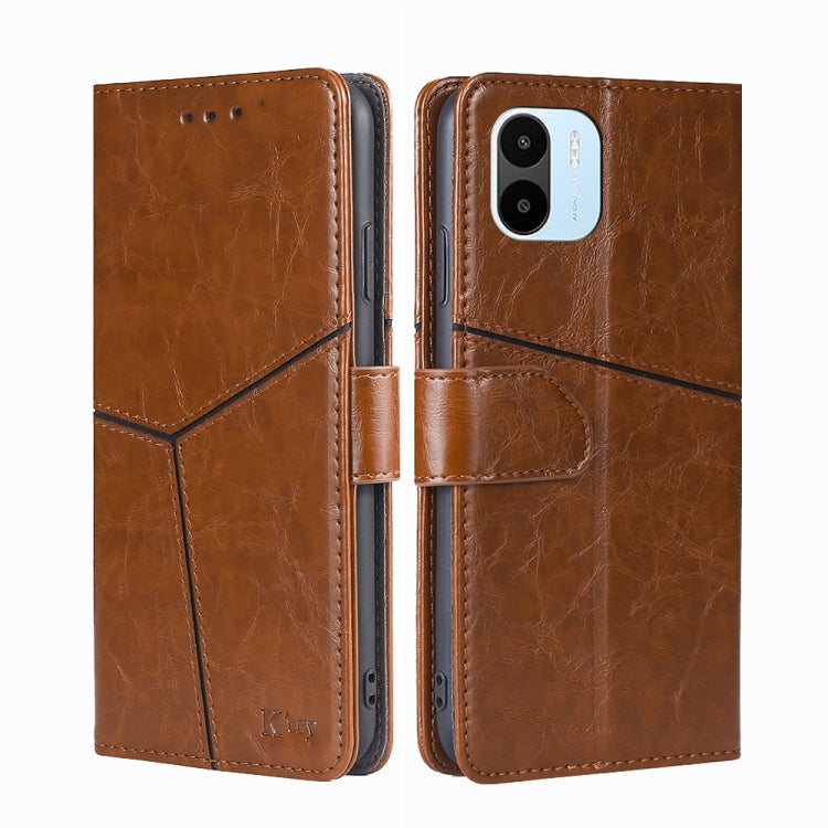 Geometric Stitching Leather Phone Case