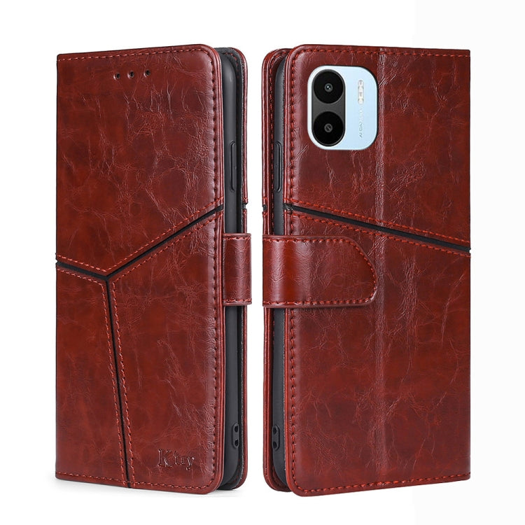 Geometric Stitching Leather Phone Case