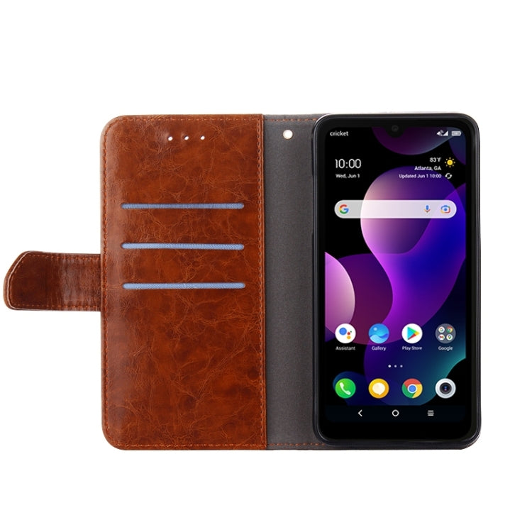 Geometric Stitching Leather Phone Case