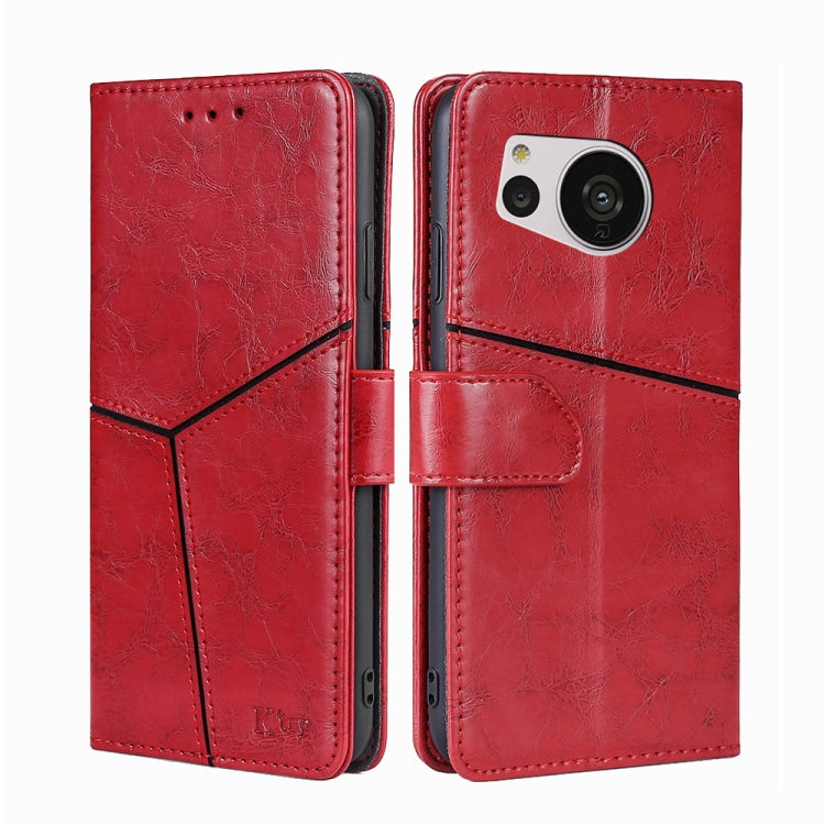 Geometric Stitching Leather Phone Case