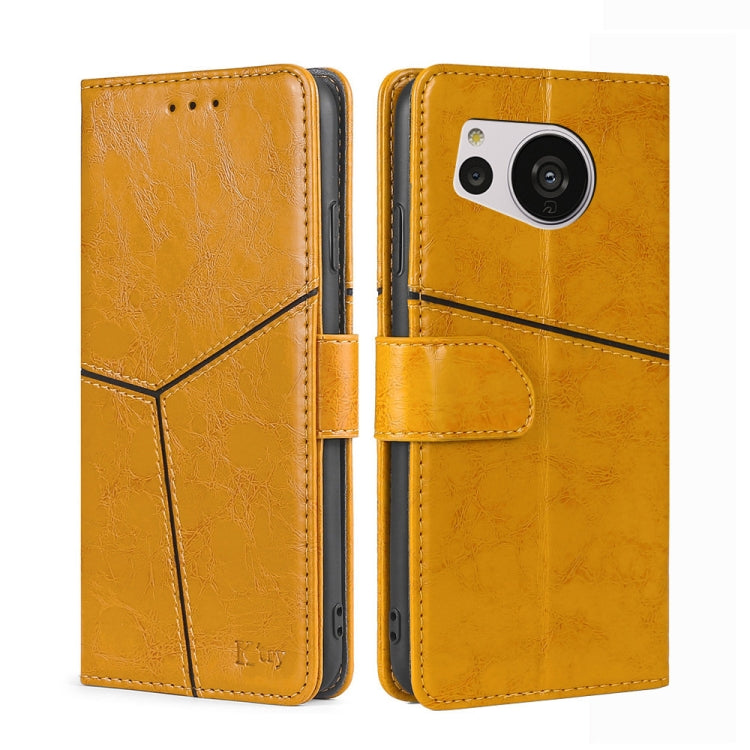 Geometric Stitching Leather Phone Case