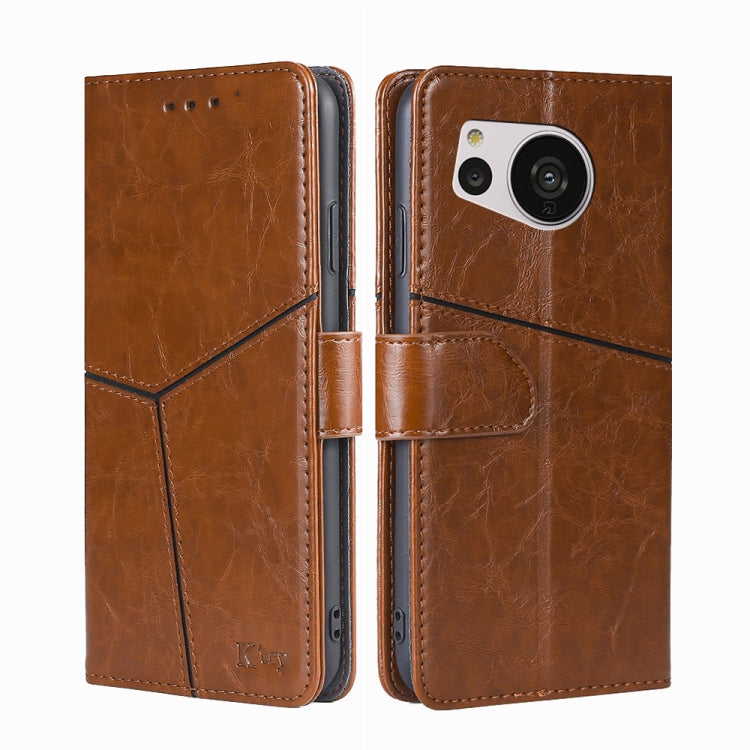 Geometric Stitching Leather Phone Case