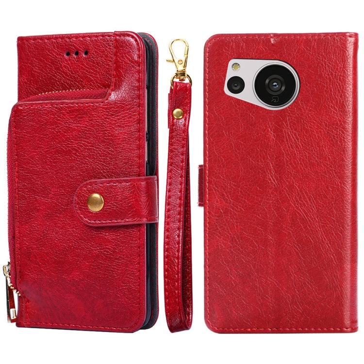 Zipper Bag Leather Phone Case, For vivo Y35 4G / Y22 / Y22s, For Xiaomi Redmi A1, For Sharp Aquos Sense7