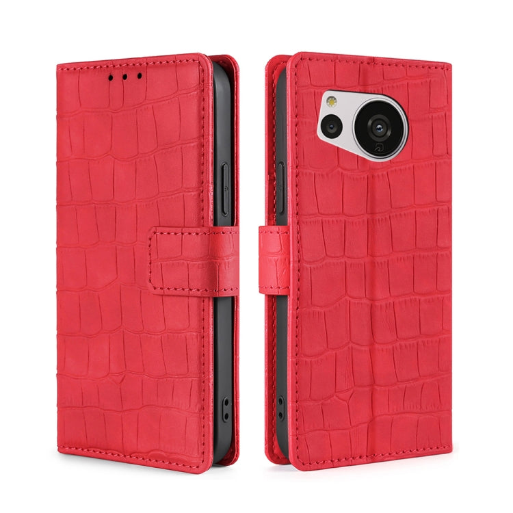 Skin Feel Crocodile Magnetic Clasp Leather Phone Case, For vivo Y35 4G / Y22 / Y22s, For Xiaomi Redmi A1, For Sharp Aquos Sense7