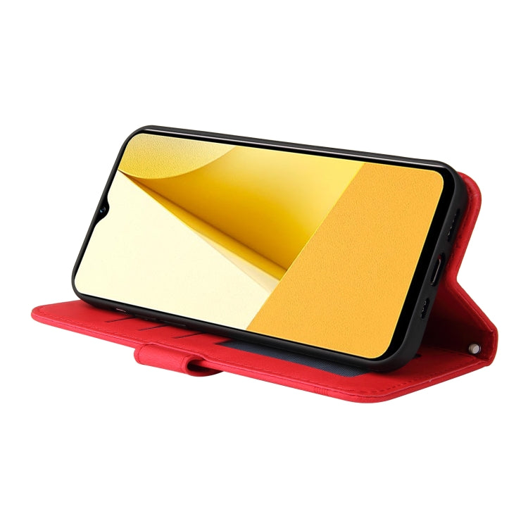 Skin Feel Life Tree Metal Button Leather Phone Case