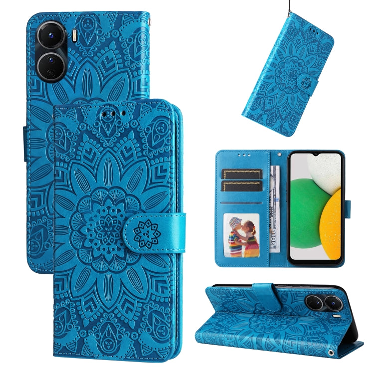 Embossed Sunflower Leather Phone Case