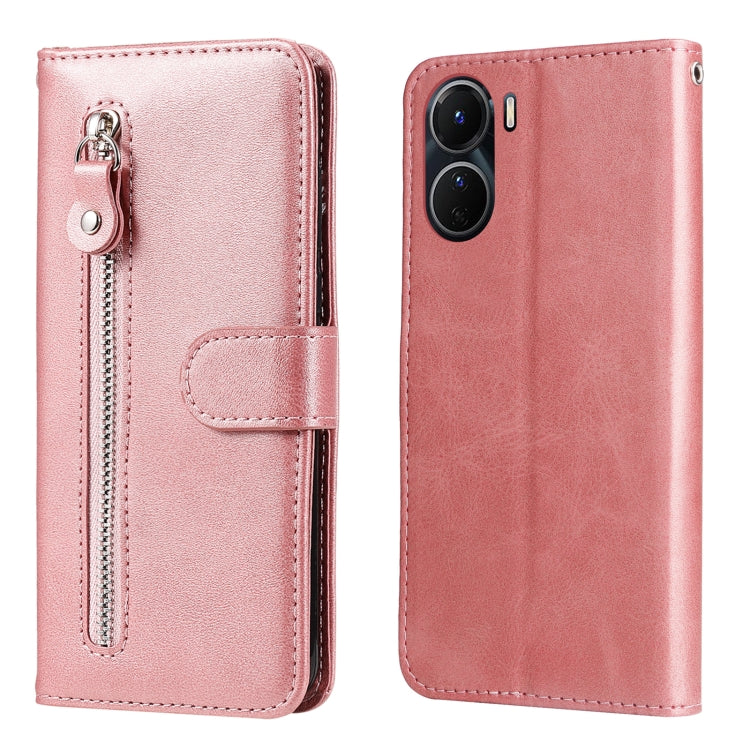 Calf Texture Zipper Leather Phone Case, For vivo Y16 / Y02s, For vivo Y35 4G / Y22s / Y22