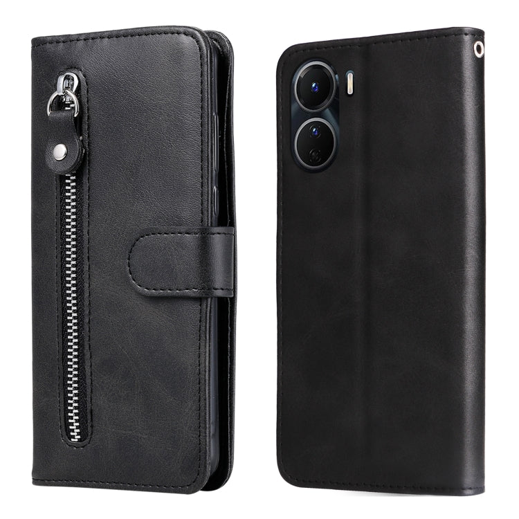 Calf Texture Zipper Leather Phone Case, For vivo Y16 / Y02s, For vivo Y35 4G / Y22s / Y22