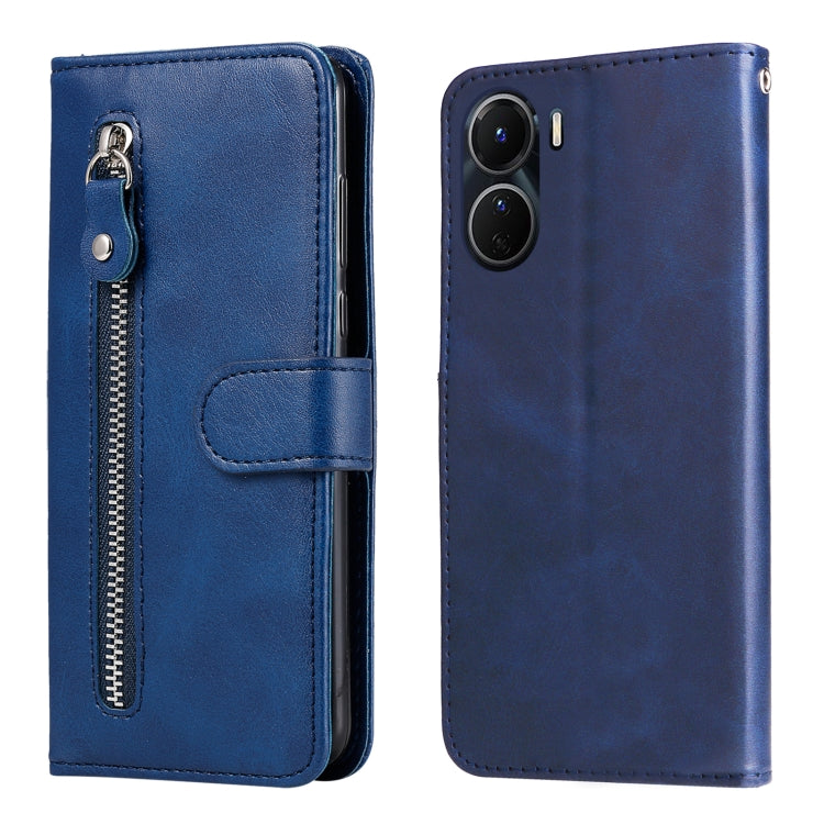 Calf Texture Zipper Leather Phone Case, For vivo Y16 / Y02s, For vivo Y35 4G / Y22s / Y22