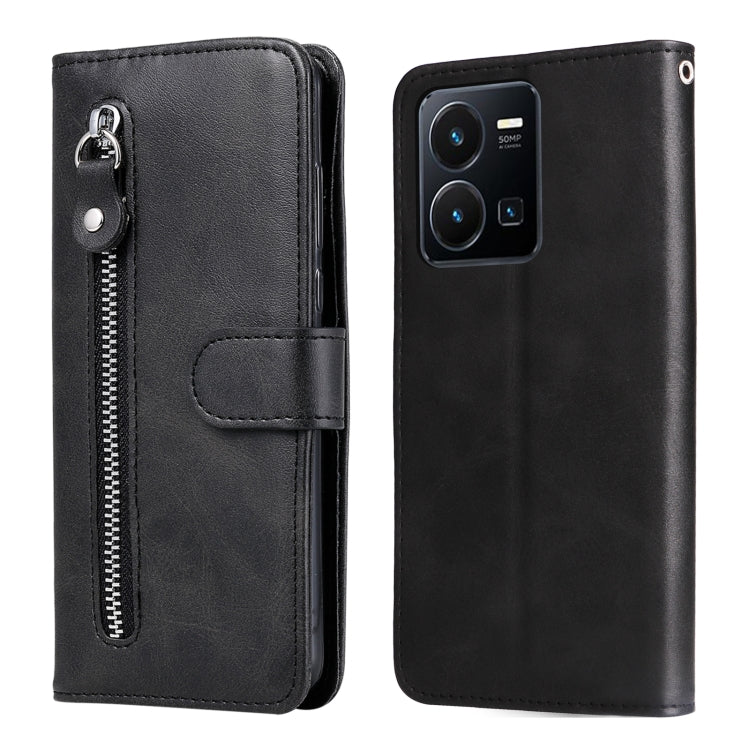 Calf Texture Zipper Leather Phone Case, For vivo Y16 / Y02s, For vivo Y35 4G / Y22s / Y22