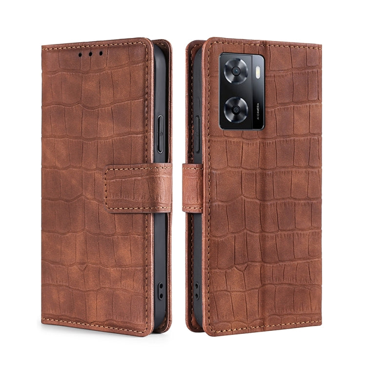 Skin Feel Crocodile Magnetic Clasp Leather Phone Case