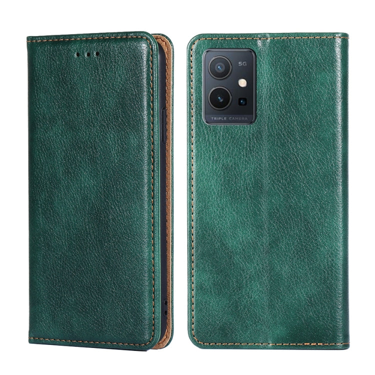 Gloss Oil Solid Color Magnetic Leather Phone Case