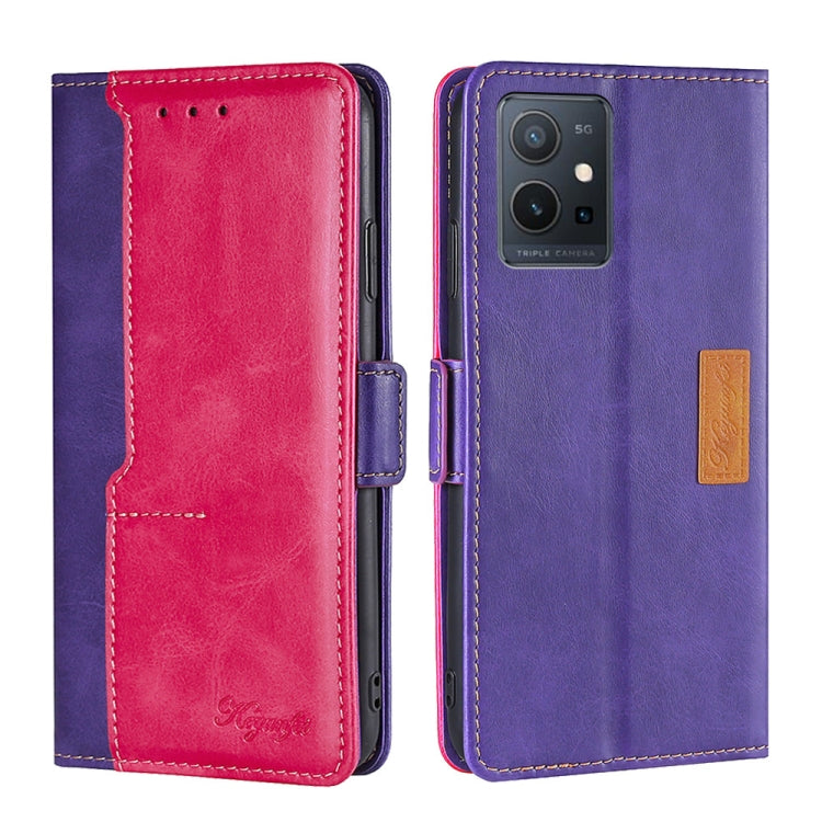 Contrast Color Side Buckle Leather Phone Case, For OPPO A57s 4G / A57e 4G, For OPPO K10 5G Global, For OnePlus Nord N20 SE 4G, For vivo Y52t