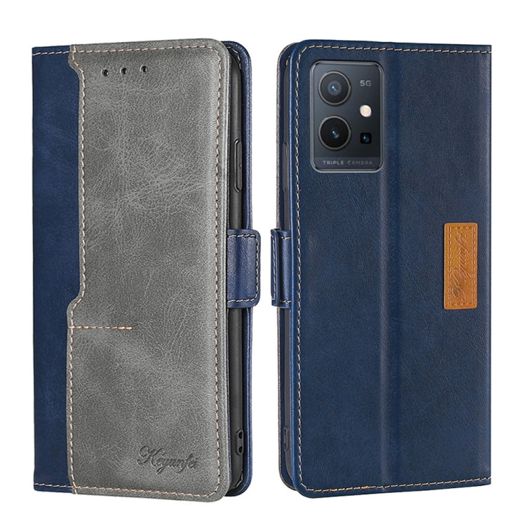 Contrast Color Side Buckle Leather Phone Case, For OPPO A57s 4G / A57e 4G, For OPPO K10 5G Global, For OnePlus Nord N20 SE 4G, For vivo Y52t