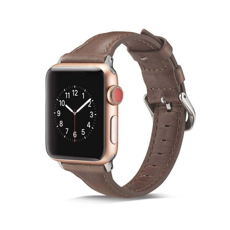 Thin Leather Replacement Wrist Strap Watchband, For Apple Watch 5/4 44mm &amp; 3/2/1 42mm, For Apple Watch 5/4 40mm &amp; 3/2/1 38mm