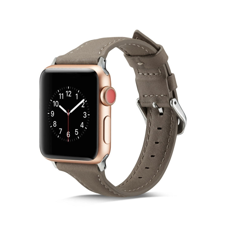 Thin Leather Replacement Wrist Strap Watchband, For Apple Watch 5/4 44mm &amp; 3/2/1 42mm, For Apple Watch 5/4 40mm &amp; 3/2/1 38mm