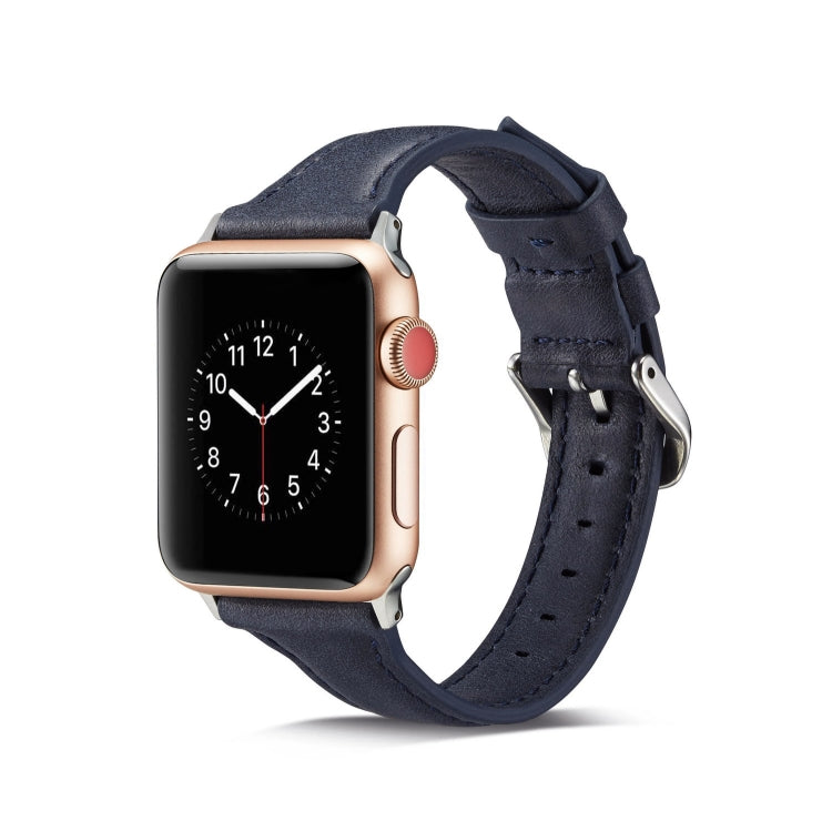 Thin Leather Replacement Wrist Strap Watchband, For Apple Watch 5/4 44mm &amp; 3/2/1 42mm, For Apple Watch 5/4 40mm &amp; 3/2/1 38mm