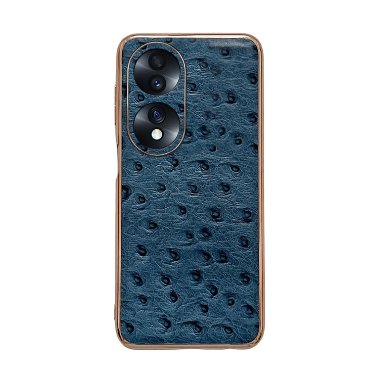 Genuine Leather Ostrich Texture Nano Plating Phone Case, For Honor 70, For Honor 70 Pro, For Huawei nova 10, For Huawei nova 10 Pro, For vivo S15 5G, For vivo S15 Pro 5G