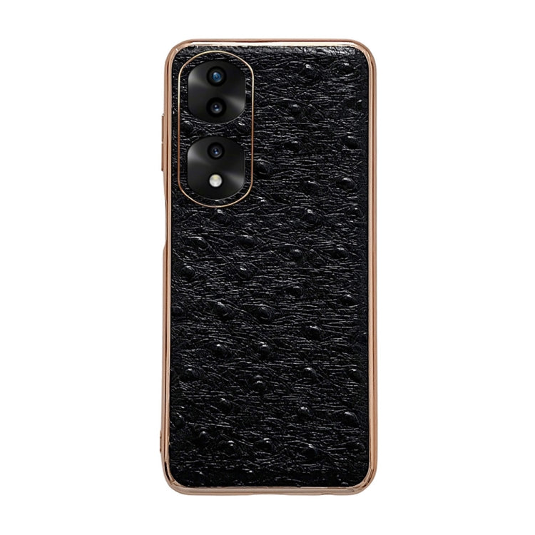 Genuine Leather Ostrich Texture Nano Plating Phone Case, For Honor 70, For Honor 70 Pro, For Huawei nova 10, For Huawei nova 10 Pro, For vivo S15 5G, For vivo S15 Pro 5G