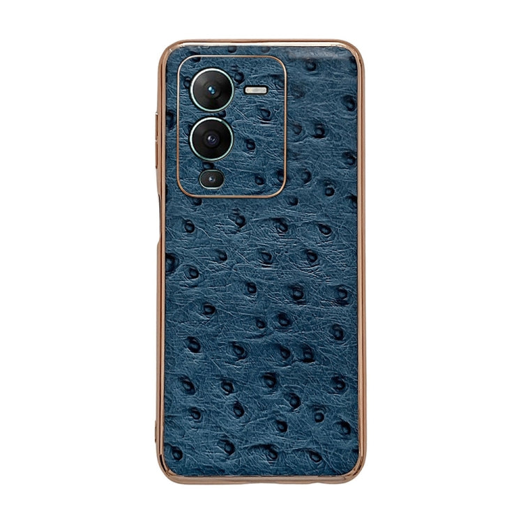 Genuine Leather Ostrich Texture Nano Plating Phone Case, For Honor 70, For Honor 70 Pro, For Huawei nova 10, For Huawei nova 10 Pro, For vivo S15 5G, For vivo S15 Pro 5G