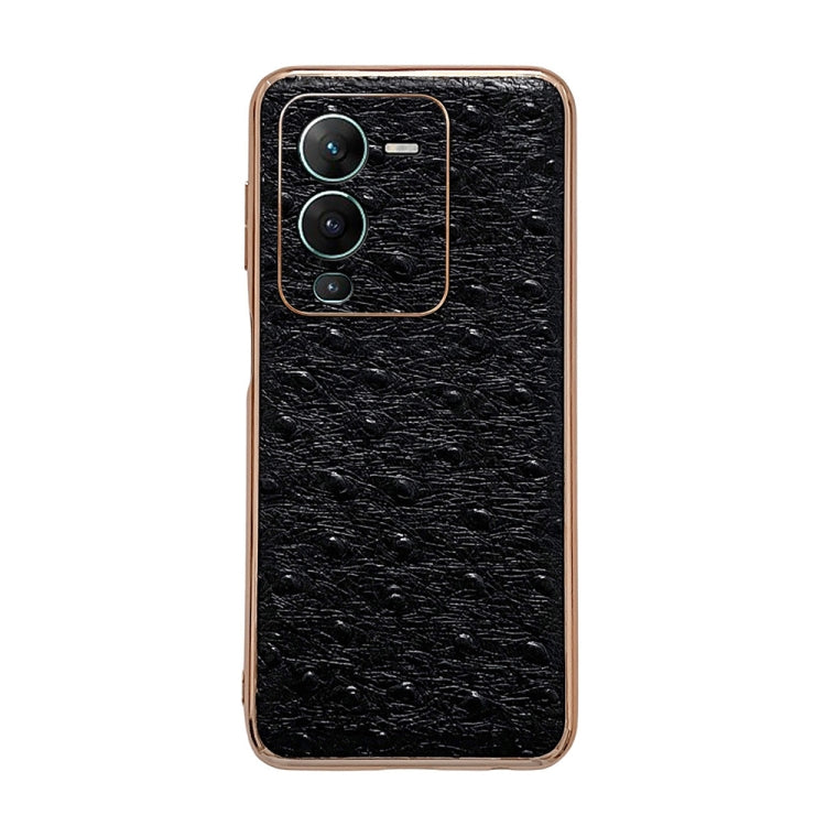 Genuine Leather Ostrich Texture Nano Plating Phone Case, For Honor 70, For Honor 70 Pro, For Huawei nova 10, For Huawei nova 10 Pro, For vivo S15 5G, For vivo S15 Pro 5G