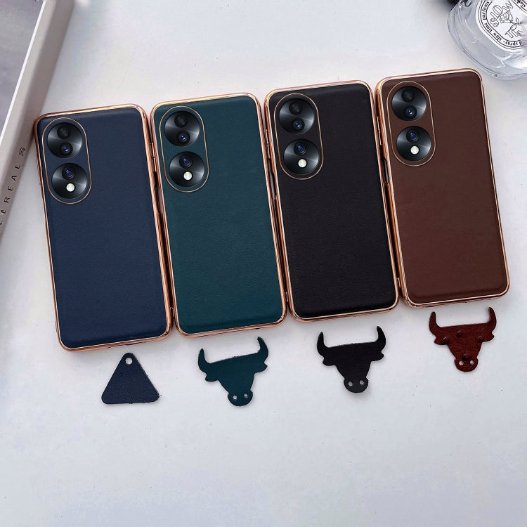 Genuine Leather Xiaoya Series Nano Plating Phone Case, For Hono 70, For Honor 70 Pro, For Huawei nova 10, For Huawei nova 10 Pro, For vivo S15 5G, For vivo S15 Pro 5G