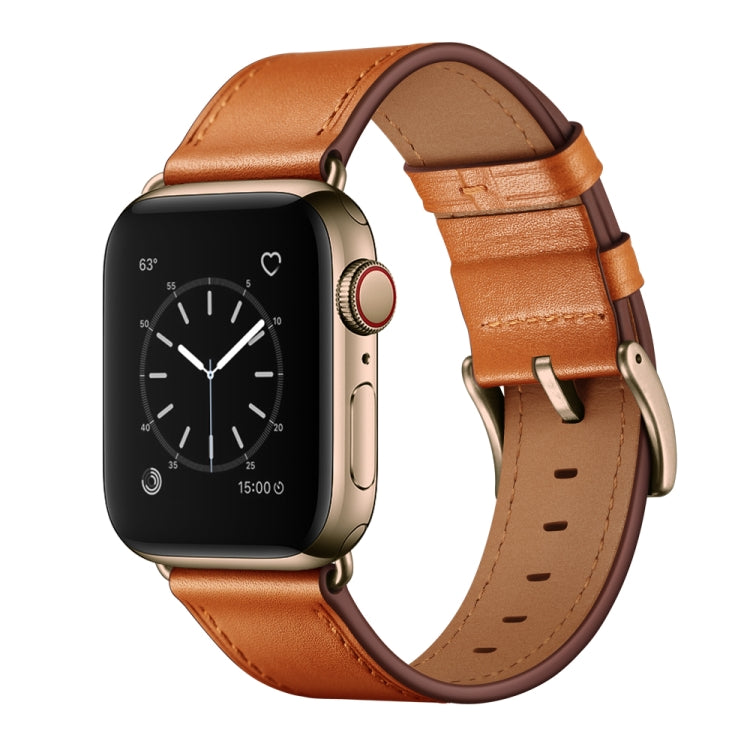 Classic Cowhide Genuine Leather Watch Band, For Apple Watch Ultra 49mm / Series 8&amp;7 45mm / SE 2&amp;6&amp;SE&amp;5&amp;4 44mm / 3&amp;2&amp;1 42mm, For Apple Watch Series 8&amp;7 41mm / SE 2&amp;6&amp;SE&amp;5&amp;4 40mm / 3&amp;2&amp;1 38mm