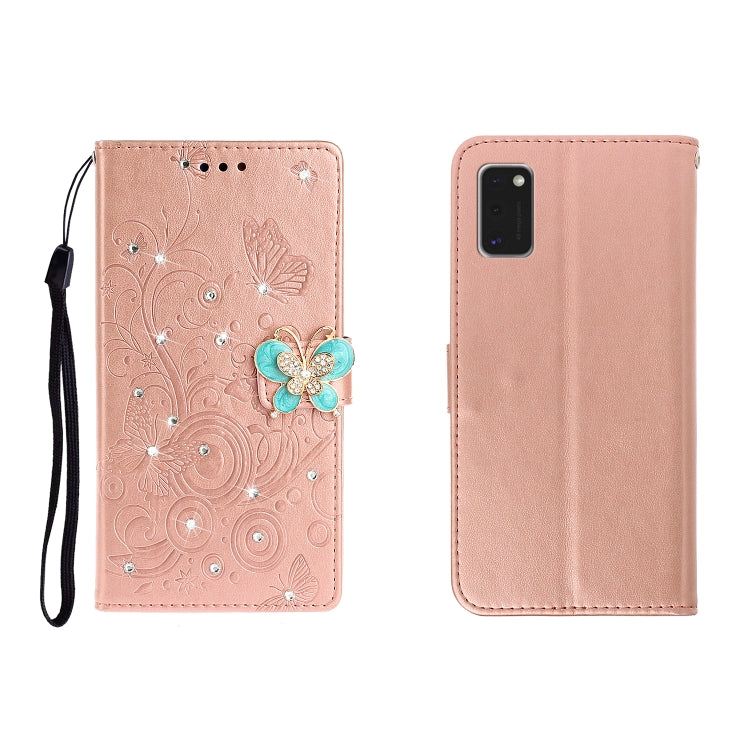 Horizontal Rhinestone Butterfly Embossed Leather Case with Card Slot &amp; Wallet &amp; Holder, For Galaxy A01, For OPPO A11, For Galaxy A21, For Galaxy A41, For Huawei P40, For Huawei P40 Pro