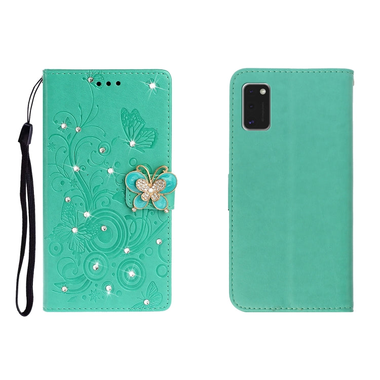 Horizontal Rhinestone Butterfly Embossed Leather Case with Card Slot &amp; Wallet &amp; Holder, For Galaxy A01, For OPPO A11, For Galaxy A21, For Galaxy A41, For Huawei P40, For Huawei P40 Pro