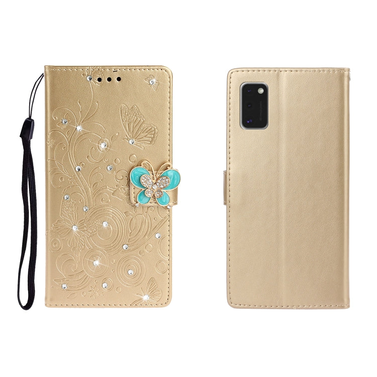 Horizontal Rhinestone Butterfly Embossed Leather Case with Card Slot &amp; Wallet &amp; Holder, For Galaxy A01, For OPPO A11, For Galaxy A21, For Galaxy A41, For Huawei P40, For Huawei P40 Pro
