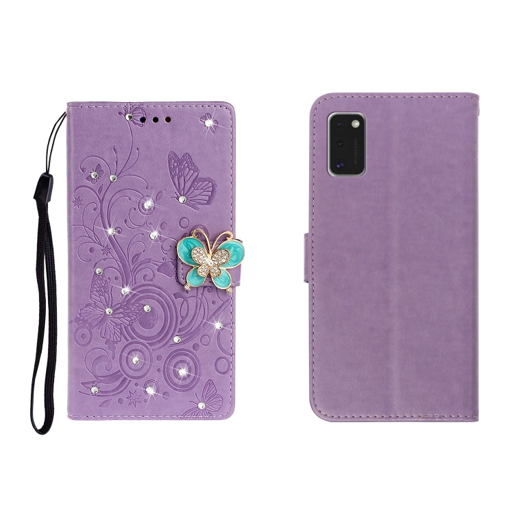 Horizontal Rhinestone Butterfly Embossed Leather Case with Card Slot &amp; Wallet &amp; Holder, For Galaxy A01, For OPPO A11, For Galaxy A21, For Galaxy A41, For Huawei P40, For Huawei P40 Pro