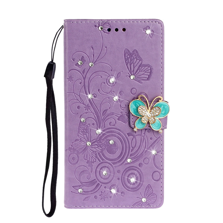 Horizontal Rhinestone Butterfly Embossed Leather Case with Card Slot & Wallet & Holder, For Galaxy A01, For OPPO A11, For Galaxy A21, For Galaxy A41, For Huawei P40, For Huawei P40 Pro