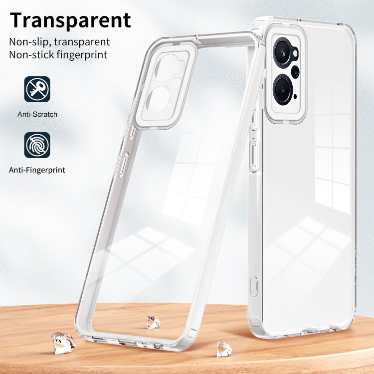 3 in 1 Clear TPU Color PC Frame Phone Case, For Realme 9i / OPPO A36 / A76 / A96 4G, For Realme C35, For OPPO Reno8 5G, For vivo Y16, For vivo Y21 / Y33S / Y21S / T1X 4G, For vivo Y35 4G 2022 Global / Y22 4G