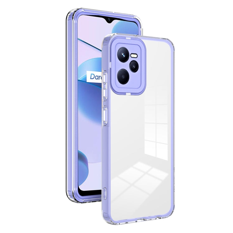 3 in 1 Clear TPU Color PC Frame Phone Case, For Realme 9i / OPPO A36 / A76 / A96 4G, For Realme C35, For OPPO Reno8 5G, For vivo Y16, For vivo Y21 / Y33S / Y21S / T1X 4G, For vivo Y35 4G 2022 Global / Y22 4G